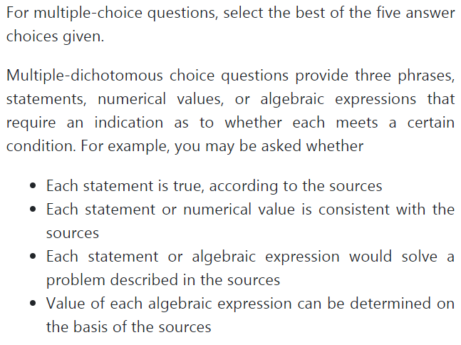 GMAT Syllabus 2020: A Guide to Make You Study the Most Important Topics 50 2 Types of Formats for Multi-Source Reasoning Questions of the Integrated Reasoning Section in GMAT Exam Syllabus