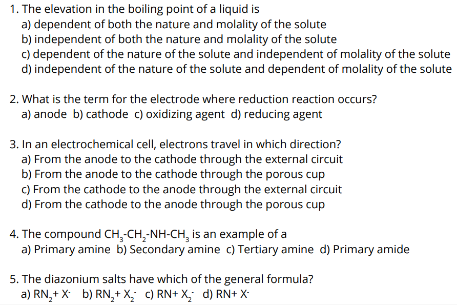 SRMJEEE Exam (cancelled for 2020) Pattern, Eligibility, 132 Centers and SRM Colleges - The Ultimate Master Guide 3 Figure: SRMJEEE exam 2020 Sample Questions for Chemistry