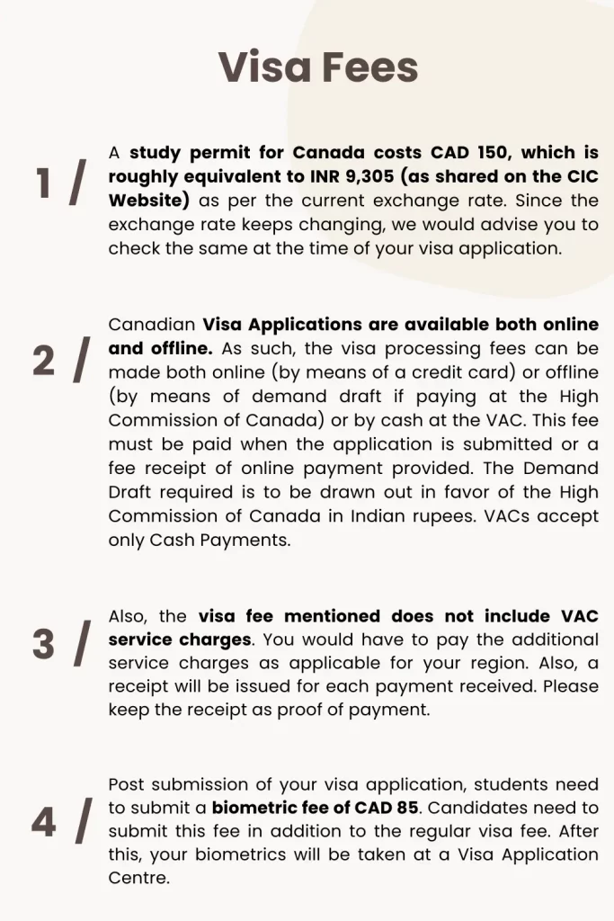 canada student visa fees