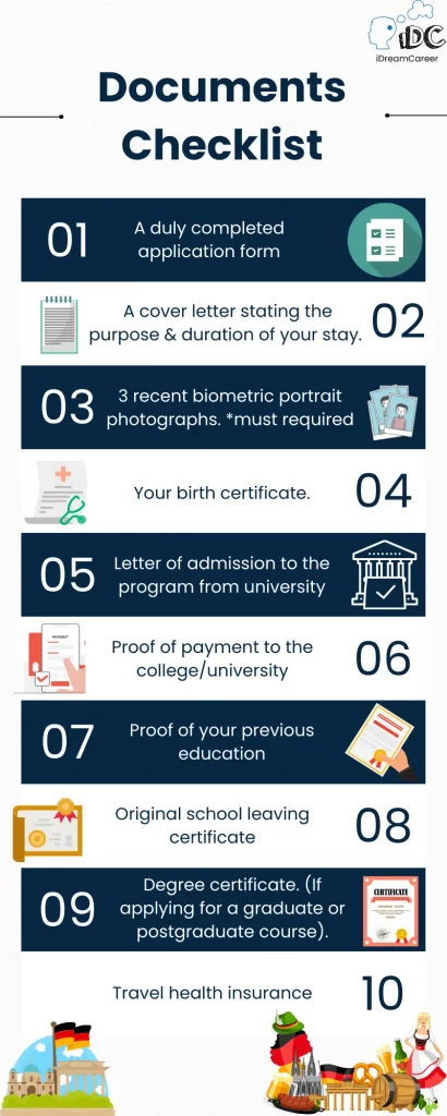 Germany student visa checklist