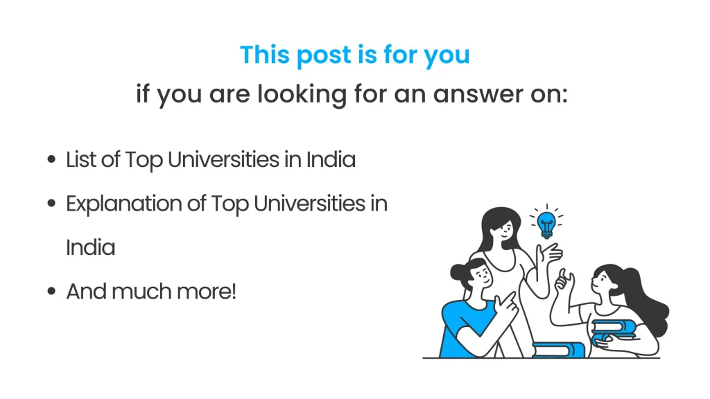 What all is covered in this post of best universities in India