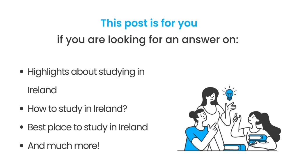What all is covered in this post of Study in Ireland