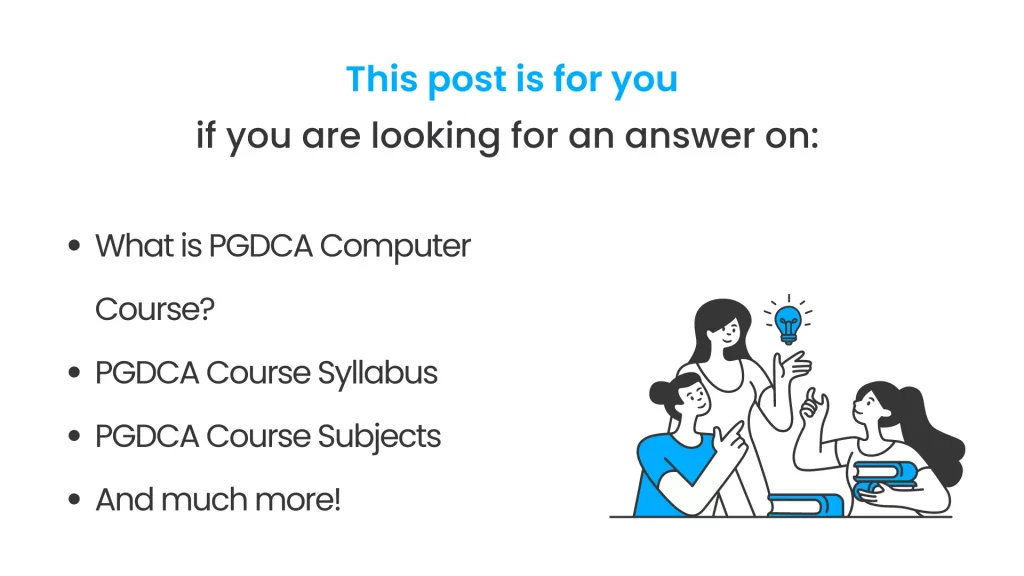 What all is covered in this post of pgdca course