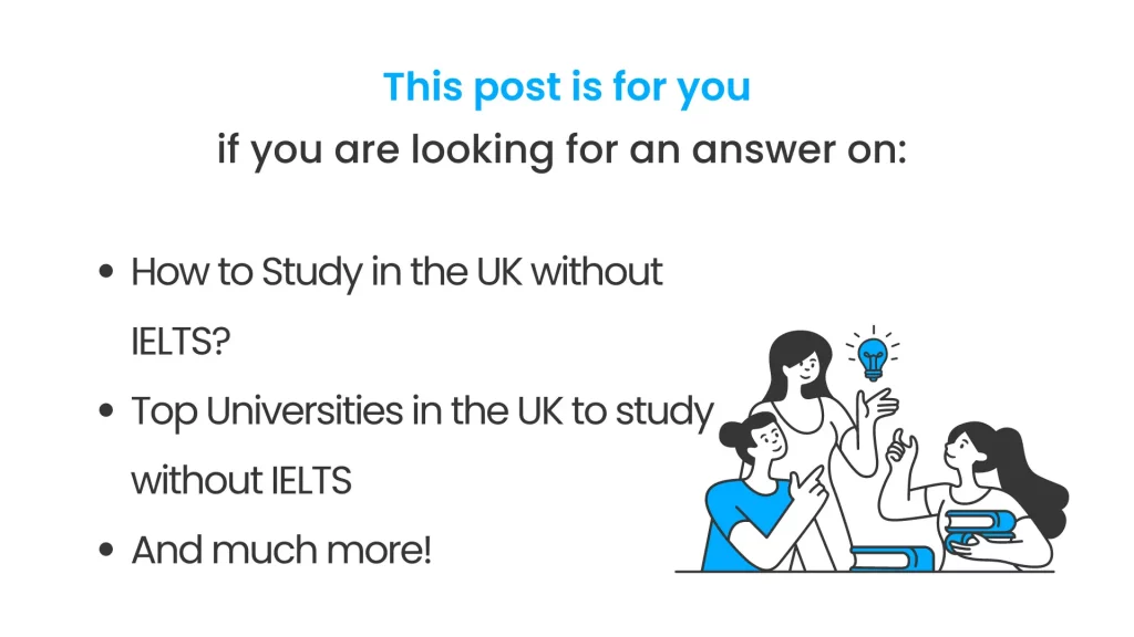 Study in UK without IELTS post cover